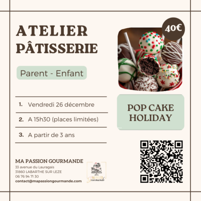 Atelier Pâtisserie en duo Parent-Enfant - Pop Cake Holiday