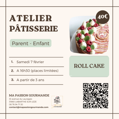 Atelier Pâtisserie en duo Parent-Enfant - Roll Cake
