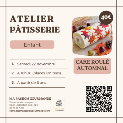 Atelier Pâtisserie Enfant - Cake Roulé Automnal