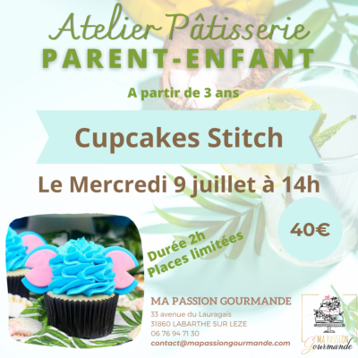 Atelier Pâtisserie en duo Parent-Enfant -Cupcakes Stitch