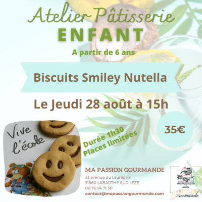 Atelier Pâtisserie -Enfant - Biscuits Smiley Nutella