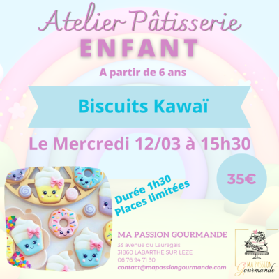 Atelier Pâtisserie Enfant - Biscuits Kawaï