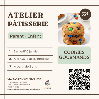 Atelier Pâtisserie en duo Parent-Enfant - Cookies Gourmands