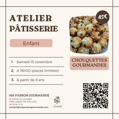 Atelier Pâtisserie Enfant - Chouquettes Gourmandes