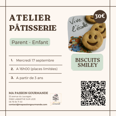 Atelier Pâtisserie en duo Parent-Enfant -Biscuits Smiley