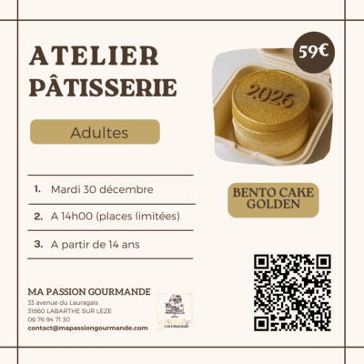 Atelier Pâtisserie Adultes - Bento Cake Golden