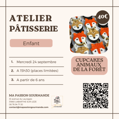 Atelier Pâtisserie Enfant - Cupcakes Animaux de la Forêt