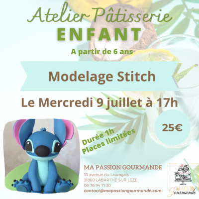 Atelier Pâtisserie Enfant - Modelage Stitch
