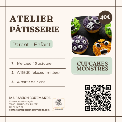 Atelier Pâtisserie en duo Parent-Enfant - Cupcakes Monstres