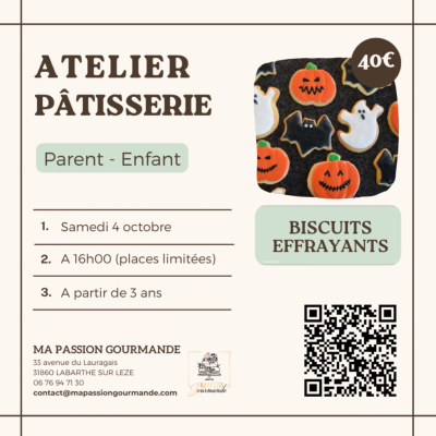 Atelier Pâtisserie en duo Parent-Enfant -Biscuits Effrayants Halloween