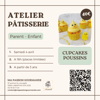 Atelier Pâtisserie en duo Parent-Enfant - Cupcakes Poussins
